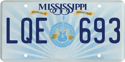 MS license plate LQE693