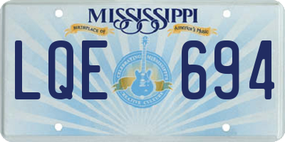 MS license plate LQE694