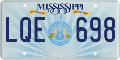 MS license plate LQE698