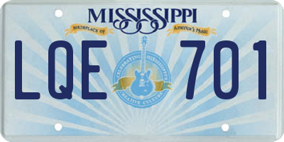 MS license plate LQE701