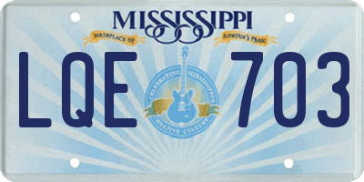 MS license plate LQE703
