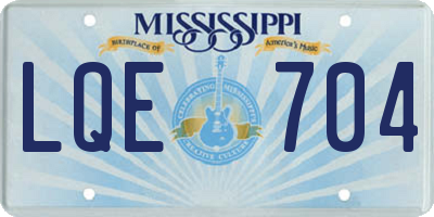 MS license plate LQE704