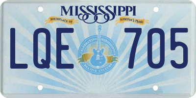 MS license plate LQE705
