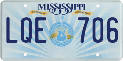 MS license plate LQE706
