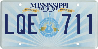 MS license plate LQE711