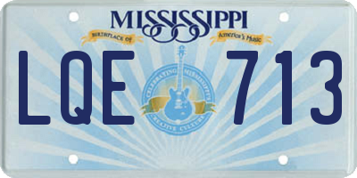 MS license plate LQE713