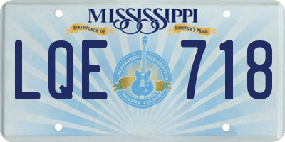 MS license plate LQE718