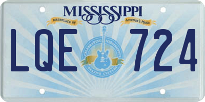 MS license plate LQE724