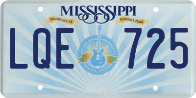 MS license plate LQE725