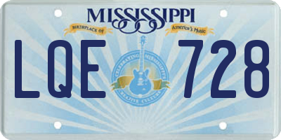 MS license plate LQE728