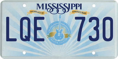 MS license plate LQE730