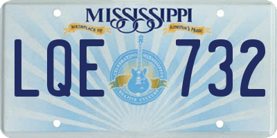 MS license plate LQE732
