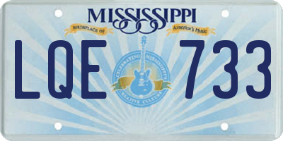 MS license plate LQE733