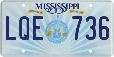 MS license plate LQE736