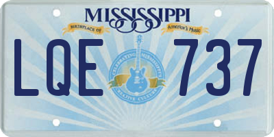 MS license plate LQE737