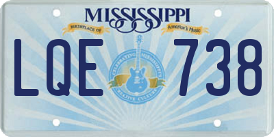 MS license plate LQE738