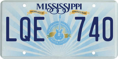 MS license plate LQE740