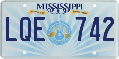 MS license plate LQE742