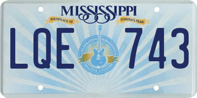 MS license plate LQE743