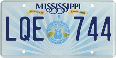 MS license plate LQE744
