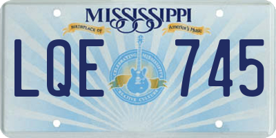 MS license plate LQE745