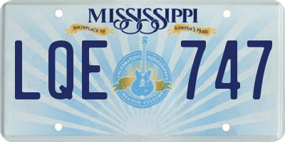 MS license plate LQE747