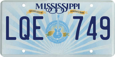 MS license plate LQE749
