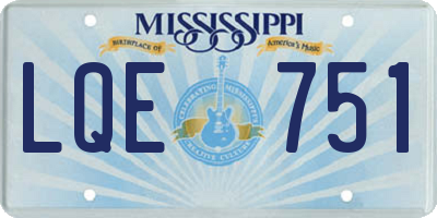 MS license plate LQE751