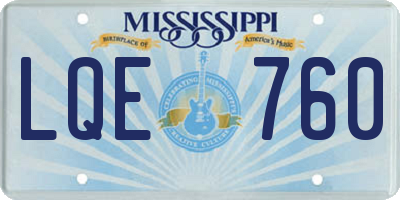 MS license plate LQE760