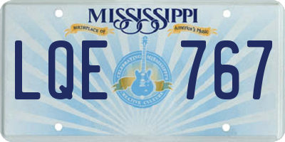 MS license plate LQE767