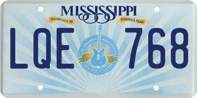MS license plate LQE768