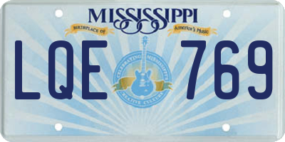 MS license plate LQE769