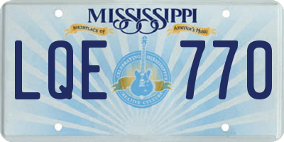 MS license plate LQE770