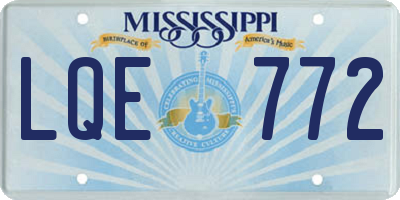 MS license plate LQE772