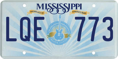 MS license plate LQE773