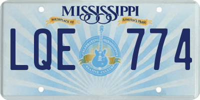 MS license plate LQE774