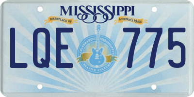 MS license plate LQE775