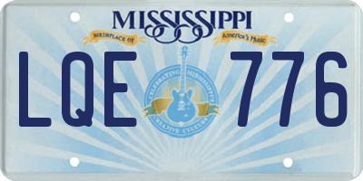 MS license plate LQE776
