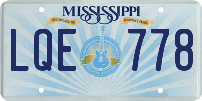 MS license plate LQE778