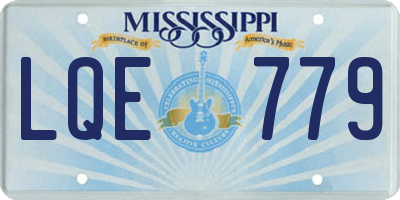 MS license plate LQE779