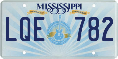 MS license plate LQE782