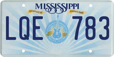 MS license plate LQE783