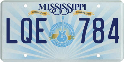 MS license plate LQE784