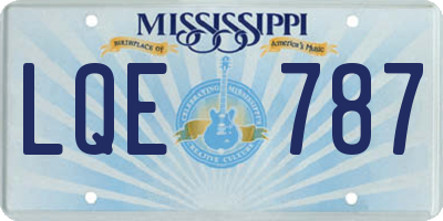 MS license plate LQE787