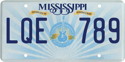 MS license plate LQE789