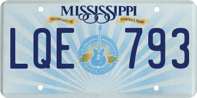 MS license plate LQE793