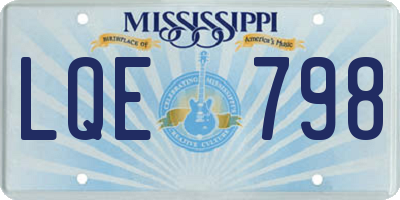 MS license plate LQE798