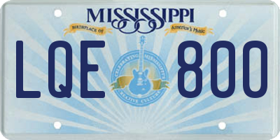 MS license plate LQE800