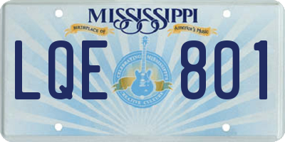 MS license plate LQE801