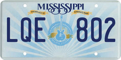 MS license plate LQE802